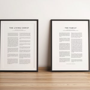 4 Modern LDS Prints | Living Christ, Family Proclamation, Articles of Faith, Restoration | Church of Jesus Christ | LDS Wall Art | Download