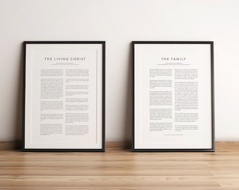 4 Modern LDS Prints | Living Christ, Family Proclamation, Articles of Faith, Restoration | Church of Jesus Christ | LDS Wall Art | Download