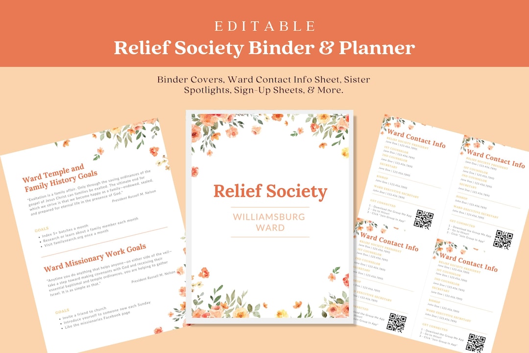 Relief Society Planner, Relief Society Binder, LDS Relief Society 2026 ...