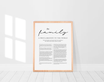 Family Proclamation Printable | Church of Jesus Christ Art | Restoration Wall Art | Calligraphy | LDS Wall Art | Printable | Print