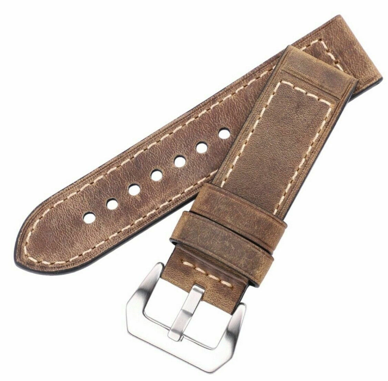 Handmade Vintage Leather strap 22mm Brown leather in 22/22mm Etsy