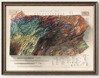 1933年フランス地質図。ラルース古地図。オリジナル地図。ヴィンテージ