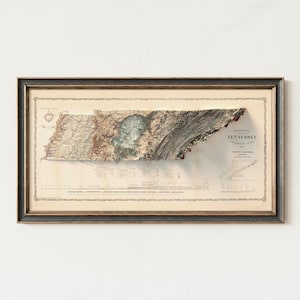 Geologische Karte von Tennessee (1869) - Wand Dekoration - Topographie - Kunstdruck