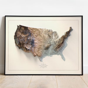 USA 02 - Topographie Karte - Wanddeko - Kunstdruck