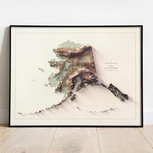 Alaska Topographic Map Print: Vintage Style Green Tint