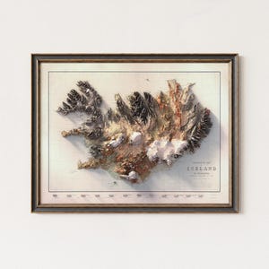 Iceland Topographic Map Print: 1901 Geological Wall Art image 1