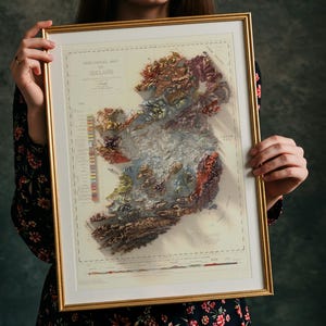 Ireland Geological Map (1878) - Vintage Wall Decor - Elevation Map Art Print - Special Gift