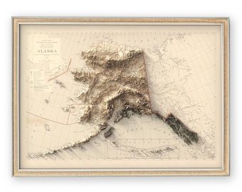Alaska State Wall Map Large Print Poster - 24