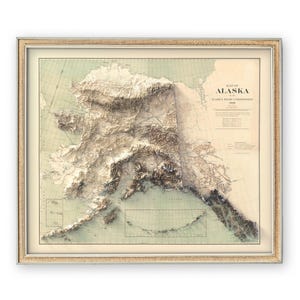 Alaska Topographic Map (1909): Vintage Style Art Print
