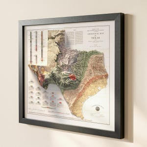 Texas Geological Map Print (1916) - Topographical Map Print – Texas Historical Wall Decor