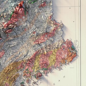 Maine Geological Map: 1922 Vintage Map of Topography, Antique Style Wall Decor image 9