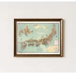 Vintage Japan Travel Map 1949: Mid-Century Cartography Art Print image 7