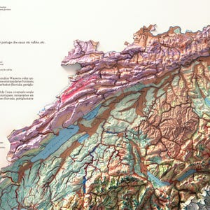Switzerland Geomorphology Map: Detailed Natural Topography, Map Art Print, Vintage Wall Decor image 8