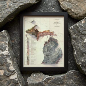 Missouri Vintage Reliefkarte Kunstdruck - Missouri Geologische Karte (1916) Wanddekoration - Topographie Karte Kunstdruck