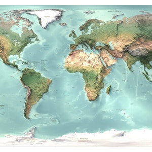 The World Map - Detailed Countries and Political Boundaries - Wall Map