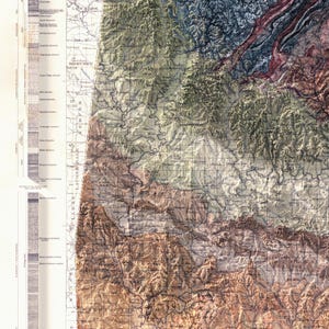 Geological Map of Alabama 1926: Vintage Relief Map Art, Home Decor, Housewarming Gift image 4