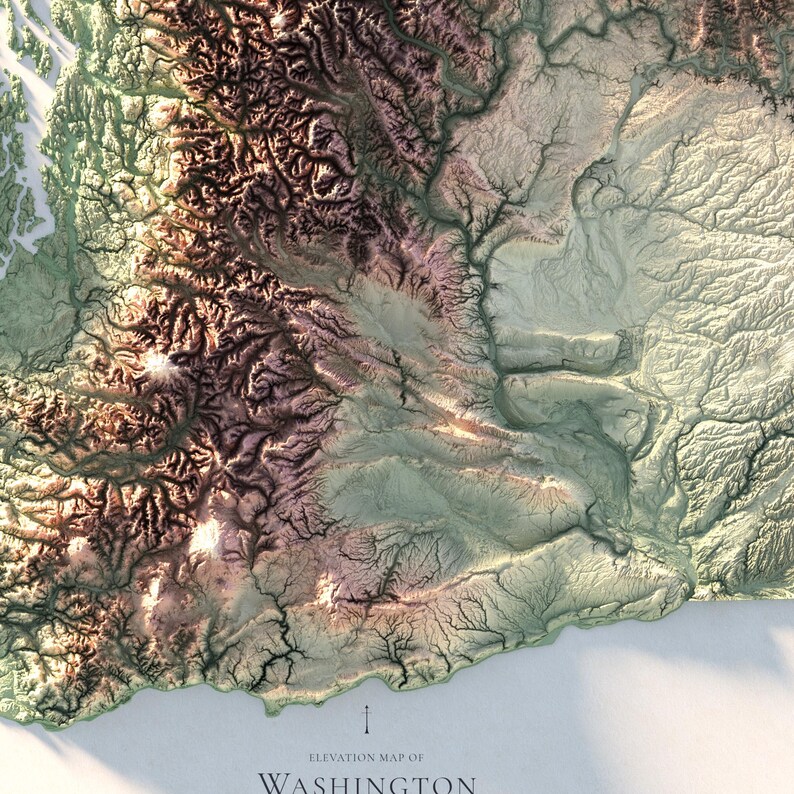 Washington State Map zoom in image southernside