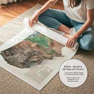 Vintage Map of United States: Relief of the USA, Historical Wall Decor, Antique Poster image 11