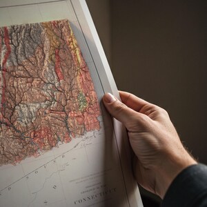 Connecticut Map Art Print: Vintage Wall Decor, Topographic Art Design image 4