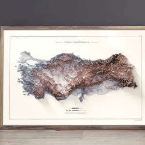 Wooden framed poster  map of Turkiye map, a unique gift idea for your space. Anatolia, Turkey, Turkiye, Türkiye