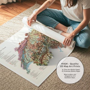 Switzerland Geomorphology Map: Detailed Natural Topography, Map Art Print, Vintage Wall Decor image 11