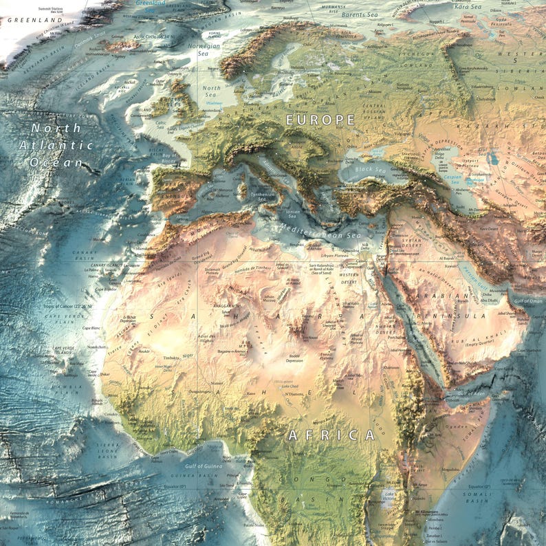 World Map zoomed in