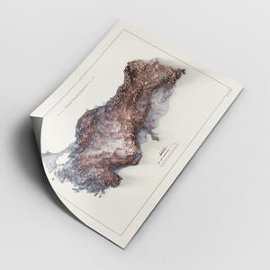 Poster paper printed form of the map, a wall decor 2D print of the Turkiye Map. Anatolia, Turkey, Turkiye, Türkiye