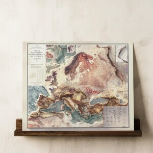 Europe Tectonic Map Art Print: Vintage Wall Decor image 6