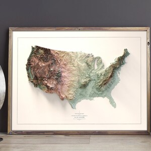 vintage map of the United States. gift for her. A unique map design showing the amazing details of the country. Printed onpaper in museum quality