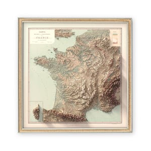 framed france wall map vintage gift idea