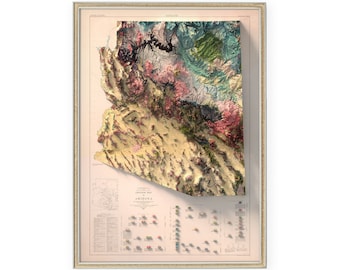 Vintage Arizona Geological Map Print: 1969 Antique Style Wall Art