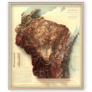 Wisconsin Geological Map  - Vintage Map print