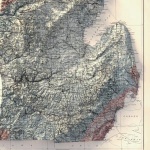 Michigan Geological Map 1916: Topographic Relief Art Print, Wall Decor, Unique Map Gift image 8