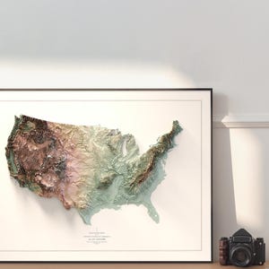 Colered map of the United States. Perfect gift for him. gift idea, vintage maps.