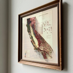Vintage California Geological Map, Topographic Wall Art Print, Historic Map Decor image 3