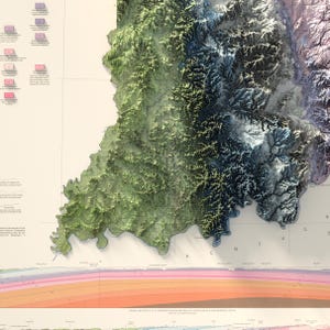 Geologic Map of Indiana (Bedrock) 1987 - Map art print image 8
