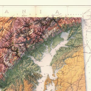 Sztuka druku mapy geologicznej Maryland w stylu vintage: topograficzna dekoracja ścienna zdjęcie 7