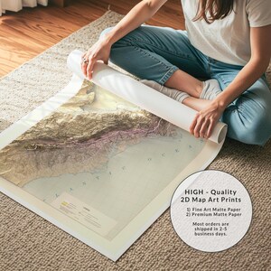 The Appalachian Trail Map 1981 - Neon - Vintage Hiking Map with Modern Topographic Redesign image 10