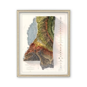 Geological Map of Mississippi (1969) - Wall Decor - Elevation - Art Print - Unique Gift