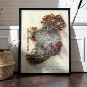 Geologische Karte Irlands (1878): Vintage-Wanddekoration, einzigartiger Kunstdruck, Geschenk für Kartenliebhaber Bild 7