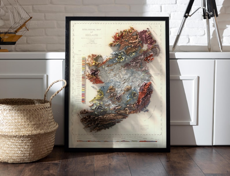 Geologische Karte Irlands (1878): Vintage-Wanddekoration, einzigartiger Kunstdruck, Geschenk für Kartenliebhaber Bild 7