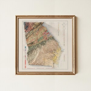 Vintage Georgia Geological Map Print (1939): Topographic Wall Art image 5