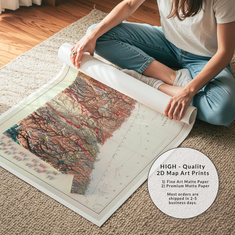 Connecticut Map Art Print: Vintage Wall Decor, Topographic Art Design image 10