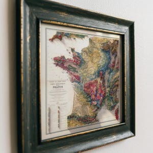 Geological Map of France: Topographic Elevation Art Print image 2