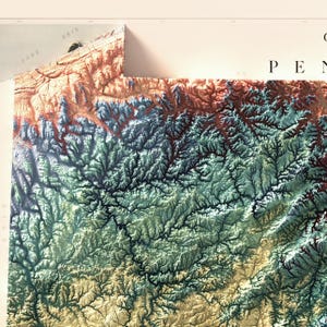 Geological Map of Pennsylvania 1960: Rustic Wall Art, Geological and Natural Topography Print image 4