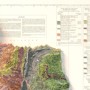 May include: A detailed map of the coast, prairie, and marsh regions of the United States. The map is color-coded to show different soil types and includes a legend explaining the soil types and their characteristics.