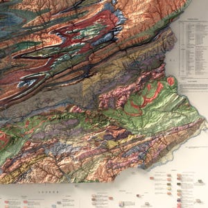 Geological Map of Pennsylvania 1960: Rustic Wall Art, Geological and Natural Topography Print image 6