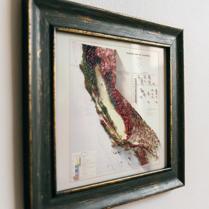 Vintage California Geological Map, Topographic Wall Art Print, Historic Map Decor image 7