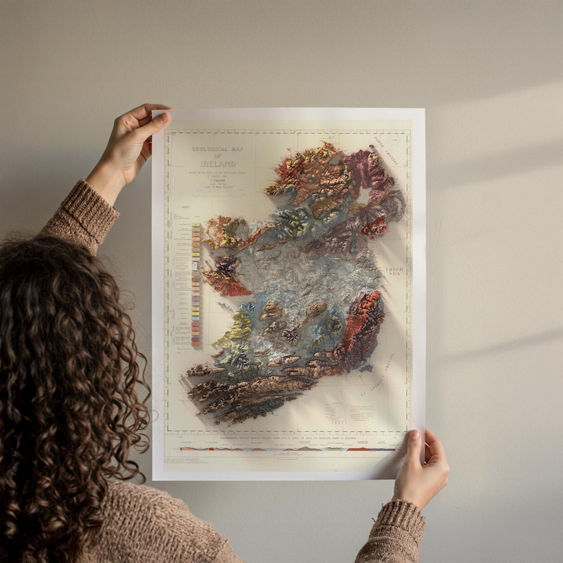 Geologische Karte Irlands (1878): Vintage-Wanddekoration, einzigartiger Kunstdruck, Geschenk für Kartenliebhaber Bild 4
