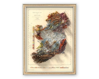 Ireland Geological Map - Vintage Map print